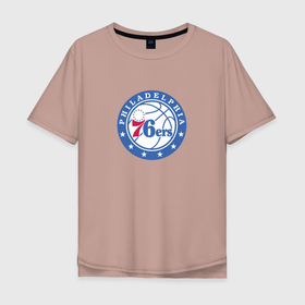 Мужская футболка хлопок Oversize с принтом Филадельфия Севенти Сиксерс NBA , 100% хлопок | свободный крой, круглый ворот, “спинка” длиннее передней части | nba | philadelphia 76ers | баскетбол | нба | филадельфия севенти сиксерс