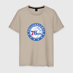 Мужская футболка хлопок с принтом Филадельфия Севенти Сиксерс NBA , 100% хлопок | прямой крой, круглый вырез горловины, длина до линии бедер, слегка спущенное плечо. | nba | philadelphia 76ers | баскетбол | нба | филадельфия севенти сиксерс