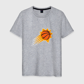 Мужская футболка хлопок с принтом Финикс Санз NBA в Петрозаводске, 100% хлопок | прямой крой, круглый вырез горловины, длина до линии бедер, слегка спущенное плечо. | nba | phoenix suns | баскетбол | нба | финикс санз