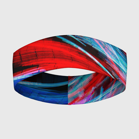 Повязка на голову 3D с принтом Неоновые прерывающиеся линии  Красный и голубой ,  |  | abstraction | art | artwork | colorful | colors | neon | surrealism | абстракция | арт | искусство | краски | линии | лучи | неон | разноцветный | сюрреализм | цвета
