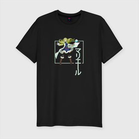 Мужская футболка хлопок Slim с принтом МЭРИЭЛЛЬ | Log Horizon , 92% хлопок, 8% лайкра | приталенный силуэт, круглый вырез ворота, длина до линии бедра, короткий рукав | anime | log horizon | marielle | аниме | анимэ | мэриэлль | хроники горизонта