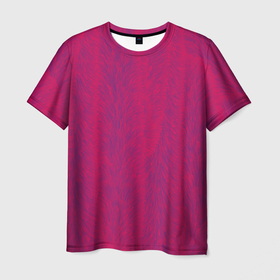 Мужская футболка 3D с принтом Розовая мишура в Санкт-Петербурге, 100% полиэфир | прямой крой, круглый вырез горловины, длина до линии бедер | мех | мишура | объемный | розовый | розовый мех