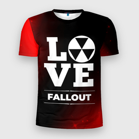 Мужская футболка 3D Slim с принтом Fallout Love Классика в Курске, 100% полиэстер с улучшенными характеристиками | приталенный силуэт, круглая горловина, широкие плечи, сужается к линии бедра | Тематика изображения на принте: 