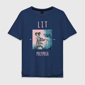 Мужская футболка хлопок Oversize с принтом Polyphia | LIT в Тюмени, 100% хлопок | свободный крой, круглый ворот, “спинка” длиннее передней части | lit | music | polyphia | музыка | полифия
