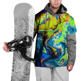 Накидка на куртку 3D с принтом The Poisonous Palette в Курске, 100% полиэстер |  | абстракция | волны | жидкость | кислота | кислотная | краска | красочная | линии | разноцветная | смешение цветов | яркая