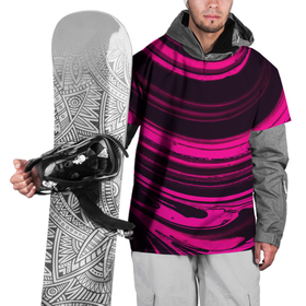 Накидка на куртку 3D с принтом Pinky в Тюмени, 100% полиэстер |  | абстракция | волны | девушкам | для девушек | жидкость | краска | линии | розовая | розовый