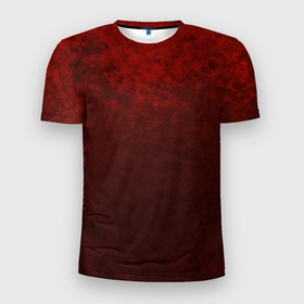 Мужская футболка 3D Slim с принтом Мраморный красно черный градиент , 100% полиэстер с улучшенными характеристиками | приталенный силуэт, круглая горловина, широкие плечи, сужается к линии бедра | gradient | marble | red black | градиент | камень | красный | мраморный