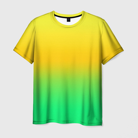 Мужская футболка 3D с принтом Неоновый градиентный желто зеленый фон в Белгороде, 100% полиэфир | прямой крой, круглый вырез горловины, длина до линии бедер | background | gradient | градиент | желто зеленый | желтый | зеленый