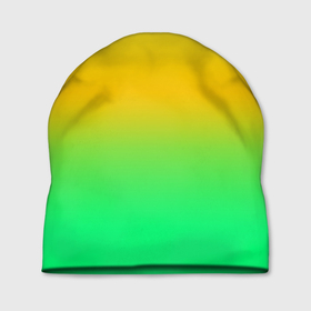 Шапка 3D с принтом Неоновый градиентный желто зеленый фон в Курске, 100% полиэстер | универсальный размер, печать по всей поверхности изделия | background | gradient | градиент | желто зеленый | желтый | зеленый
