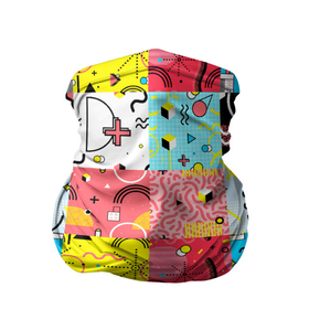 Бандана-труба 3D с принтом COLORED GEOMETRIC SHAPES в Белгороде, 100% полиэстер, ткань с особыми свойствами — Activecool | плотность 150‒180 г/м2; хорошо тянется, но сохраняет форму | Тематика изображения на принте: абстракция | графический | декоративные | желтый | зеленый | квадраты | красный | красочный | круги | линии | разноцветные | розовый | синий | треугольник | треугольники | узоры | фиолетовый | форма
