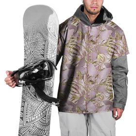 Накидка на куртку 3D с принтом Золотистые  бабочки в Кировске, 100% полиэстер |  | бутоны | линии | паттерн | т | узор | узоры | цветы