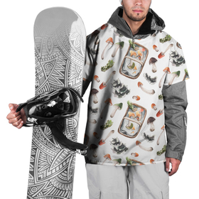 Накидка на куртку 3D с принтом Узор Грибы и Корзины в Новосибирске, 100% полиэстер |  | Тематика изображения на принте: basket | mushrooms | summer | грибы | корзины | лето | узор