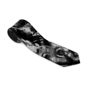 Галстук 3D с принтом Черно белый абстрактный камуфляж в Петрозаводске, 100% полиэстер | Длина 148 см; Плотность 150-180 г/м2 | black and white | camouflage | абстрактный узор | абстрактный черный | пятнистый