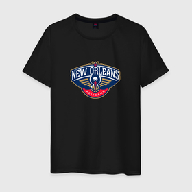 Мужская футболка хлопок с принтом Нью Орлеан Пеликанс NBA в Тюмени, 100% хлопок | прямой крой, круглый вырез горловины, длина до линии бедер, слегка спущенное плечо. | Тематика изображения на принте: nba | new orleans pelicans | баскетбол | нба | нью орлеан пеликанс