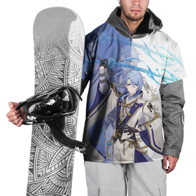 Накидка на куртку 3D с принтом KAMISATO AYATO в Курске, 100% полиэстер |  | genshin | genshin impact | hydro | inazuma | аято | брат аяки | геншин | геншин импакт | гидро | дизайн на спине | инадзума | иназума | камисато аято | клан камисато | самурай | цитата | цитаты