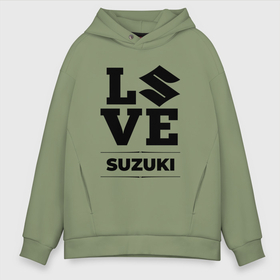 Мужское худи Oversize хлопок с принтом Suzuki Love Classic в Екатеринбурге, френч-терри — 70% хлопок, 30% полиэстер. Мягкий теплый начес внутри —100% хлопок | боковые карманы, эластичные манжеты и нижняя кромка, капюшон на магнитной кнопке | auto | brand | logo | love | suzuki | symbol | авто | бренд | лого | символ | сузуки