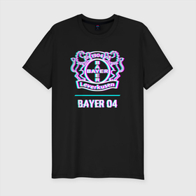 Мужская футболка хлопок Slim с принтом Bayer 04 FC в стиле Glitch в Курске, 92% хлопок, 8% лайкра | приталенный силуэт, круглый вырез ворота, длина до линии бедра, короткий рукав | Тематика изображения на принте: bayer | bayer 04 | club | fc | football | glitch | leverkusen | logo | баер | глитч | клуб | леверкузен | лого | мяч | символ | спорт | футбол | футболист | футболисты | футбольный