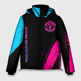 Мужская зимняя куртка 3D с принтом Manchester United Neon Gradient в Белгороде, верх — 100% полиэстер; подкладка — 100% полиэстер; утеплитель — 100% полиэстер | длина ниже бедра, свободный силуэт Оверсайз. Есть воротник-стойка, отстегивающийся капюшон и ветрозащитная планка. 

Боковые карманы с листочкой на кнопках и внутренний карман на молнии. | Тематика изображения на принте: club | football | logo | manchester | manchester united | united | градиент | клуб | краска | лого | манчестер | мяч | неон | символ | спорт | футбол | футболист | футболисты | футбольный | юнайтед