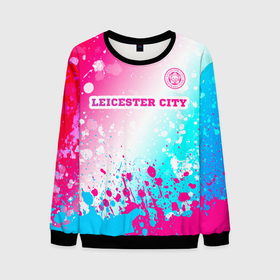 Мужской свитшот 3D с принтом Leicester City Neon Gradient в Курске, 100% полиэстер с мягким внутренним слоем | круглый вырез горловины, мягкая резинка на манжетах и поясе, свободная посадка по фигуре | Тематика изображения на принте: city | club | football | leicester | leicester city | logo | paint | брызги | градиент | клуб | краска | лестер | лого | мяч | неон | символ | спорт | футбол | футболист | футболисты | футбольный