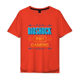 Мужская футболка хлопок Oversize с принтом Игра BioShock PRO Gaming в Петрозаводске, 100% хлопок | свободный крой, круглый ворот, “спинка” длиннее передней части | Тематика изображения на принте: bioshock | logo | pro | биошок | игра | игры | лого | логотип | символ