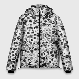 Мужская зимняя куртка 3D с принтом Micro smileys в Тюмени, верх — 100% полиэстер; подкладка — 100% полиэстер; утеплитель — 100% полиэстер | длина ниже бедра, свободный силуэт Оверсайз. Есть воротник-стойка, отстегивающийся капюшон и ветрозащитная планка. 

Боковые карманы с листочкой на кнопках и внутренний карман на молнии. | паттерн | смайл | смайлики | смайлы | черно   белая
