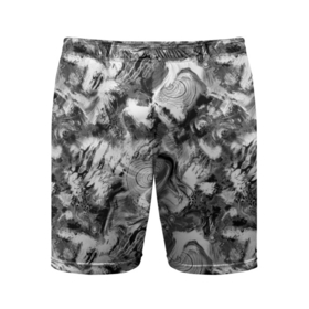 Мужские шорты спортивные с принтом Абстрактный в серых тонах фон с головой рыбы в Курске,  |  | abstract background | fish | абстрактный узор | для рыбака | камуфляж | рыба | рыбалка | серый | черно белый