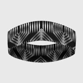 Повязка на голову 3D с принтом Геометрический узор арт деко черно белый ,  |  | art deco | black and white | geometric pattern | арт деко | геометрические фигуры | геометрический узор | черно белый