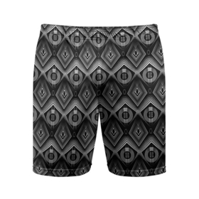 Мужские шорты спортивные с принтом Черно белый геометрический современный узор арт деко ,  |  | black and white | geometric pattern | арт деко | геометрический узор | современный | черно белый