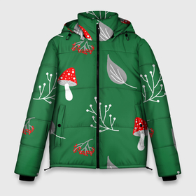 Мужская зимняя куртка 3D с принтом Грибочки на зеленом фоне, паттерн , верх — 100% полиэстер; подкладка — 100% полиэстер; утеплитель — 100% полиэстер | длина ниже бедра, свободный силуэт Оверсайз. Есть воротник-стойка, отстегивающийся капюшон и ветрозащитная планка. 

Боковые карманы с листочкой на кнопках и внутренний карман на молнии. | Тематика изображения на принте: berries | berry | cottagecore | forest | gray | mushroom | red | white | белый | бесшовный | ветки | веточки | грибочки | грибы | детский | зелены | красный | лес | лето | листики | листья | милый | минималистичный | мухоморы | осень