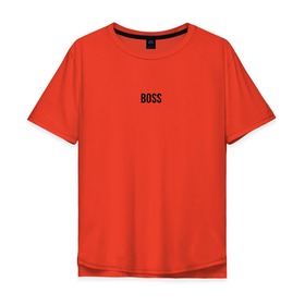 Мужская футболка хлопок Oversize с принтом Boss Black Text , 100% хлопок | свободный крой, круглый ворот, “спинка” длиннее передней части | boss | chef | босс | боссу | директор | директору | коллега | коллеге | начальник | начальнику | офис | офисный планктон | офисный работник | подарок коллеге | работа | руководитель | руководство