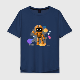 Мужская футболка хлопок Oversize с принтом Любовь. смерть.  роботы. в Тюмени, 100% хлопок | свободный крой, круглый ворот, “спинка” длиннее передней части | любовь | любовь роботы | роботы