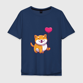 Мужская футболка хлопок Oversize с принтом Love   Dogs в Тюмени, 100% хлопок | свободный крой, круглый ворот, “спинка” длиннее передней части | animals | dog | love | гав | друг | животные | любовь | пёс | питомец | собака | собачка | шарик | щенок