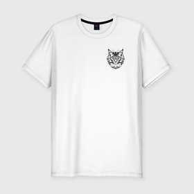Мужская футболка хлопок Slim с принтом Морда кота Мейн куна в Санкт-Петербурге, 92% хлопок, 8% лайкра | приталенный силуэт, круглый вырез ворота, длина до линии бедра, короткий рукав | голова | кот | кошка | мейн кун | питомец | хищник