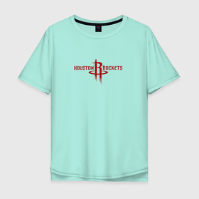 Мужская футболка хлопок Oversize с принтом Хьюстон Рокетс NBA в Курске, 100% хлопок | свободный крой, круглый ворот, “спинка” длиннее передней части | houston rockets | nba | баскетбол | нба | хьюстон рокетс