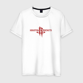 Мужская футболка хлопок с принтом Хьюстон Рокетс NBA , 100% хлопок | прямой крой, круглый вырез горловины, длина до линии бедер, слегка спущенное плечо. | houston rockets | nba | баскетбол | нба | хьюстон рокетс