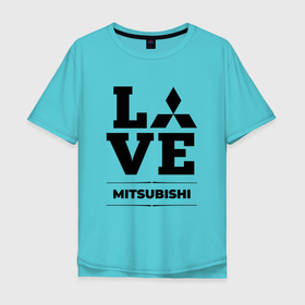 Мужская футболка хлопок Oversize с принтом Mitsubishi Love Classic , 100% хлопок | свободный крой, круглый ворот, “спинка” длиннее передней части | auto | brand | logo | love | mitsubishi | symbol | авто | бренд | лого | митсубиси | мицубиси | символ