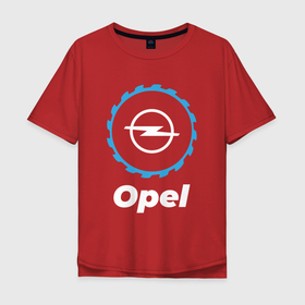 Мужская футболка хлопок Oversize с принтом Opel в стиле Top Gear в Екатеринбурге, 100% хлопок | свободный крой, круглый ворот, “спинка” длиннее передней части | auto | brand | gear | logo | opel | symbol | top | авто | бренд | гир | лого | опель | символ | топ