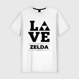 Мужская футболка хлопок Slim с принтом Zelda Love Classic в Екатеринбурге, 92% хлопок, 8% лайкра | приталенный силуэт, круглый вырез ворота, длина до линии бедра, короткий рукав | legend | logo | love | the | zelda | зельда | игра | игры | легенд | лого | логотип | символ