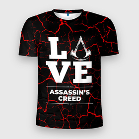 Мужская футболка 3D Slim с принтом Assassins Creed Love Классика в Екатеринбурге, 100% полиэстер с улучшенными характеристиками | приталенный силуэт, круглая горловина, широкие плечи, сужается к линии бедра | 