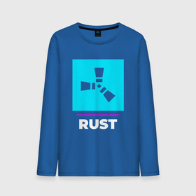Мужской лонгслив хлопок с принтом Символ Rust в неоновых цветах в Тюмени, 100% хлопок |  | logo | neon | rust | игра | игры | лого | логотип | неон | раст | символ