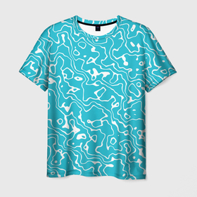 Мужская футболка 3D с принтом Рябь На Воде в Петрозаводске, 100% полиэфир | прямой крой, круглый вырез горловины, длина до линии бедер | summer | water | wave | вода | волны | лето | море | рябь