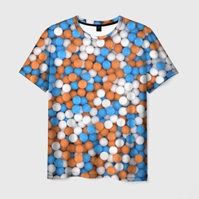 Мужская футболка 3D с принтом Глянцевые Разноцветные Шарики в Екатеринбурге, 100% полиэфир | прямой крой, круглый вырез горловины, длина до линии бедер | ball | holiday | глянец | мячики | праздник