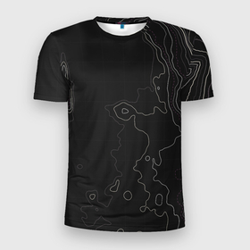 Мужская футболка 3D Slim с принтом Топографическая Карта , 100% полиэстер с улучшенными характеристиками | приталенный силуэт, круглая горловина, широкие плечи, сужается к линии бедра | map | topography | география | земля | карта | суша | топография