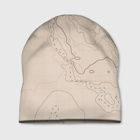 Шапка 3D с принтом Песчаная Топографическая Карта в Белгороде, 100% полиэстер | универсальный размер, печать по всей поверхности изделия | map | topography | география | земля | карта | песчаный | суша | топография