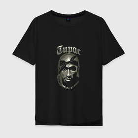 Мужская футболка хлопок Oversize с принтом Tupac Shadow в Тюмени, 100% хлопок | свободный крой, круглый ворот, “спинка” длиннее передней части | 2pac | california | hiphop | music | rap | rip | shakur | thuglife | tupac | калифорния | музыка | рэп | рэпер | тупак | хипхоп | шакур