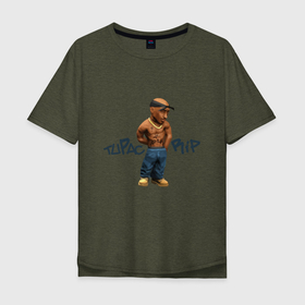 Мужская футболка хлопок Oversize с принтом Tupac Rip в Новосибирске, 100% хлопок | свободный крой, круглый ворот, “спинка” длиннее передней части | 2pac | california | hiphop | music | rap | rip | shakur | thuglife | tupac | калифорния | музыка | рэп | рэпер | тупак | хипхоп | шакур