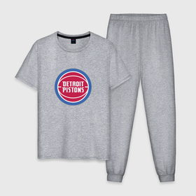 Мужская пижама хлопок с принтом Детройт Пистонс NBA , 100% хлопок | брюки и футболка прямого кроя, без карманов, на брюках мягкая резинка на поясе и по низу штанин
 | detroit pistons | nba | баскетбол | детройт пистонс | нба