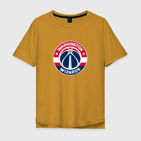 Мужская футболка хлопок Oversize с принтом Вашингтон Уизардс NBA в Курске, 100% хлопок | свободный крой, круглый ворот, “спинка” длиннее передней части | Тематика изображения на принте: nba | washington wizards | баскетбол | вашингтон уизардс | нба