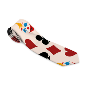 Галстук 3D с принтом Джокер карты масть cards joker clown в Тюмени, 100% полиэстер | Длина 148 см; Плотность 150-180 г/м2 | cards | clown | joker | джокер | карточная игра | карты | клоун | масти карт