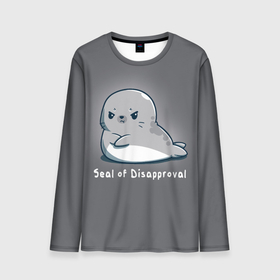 Мужской лонгслив 3D с принтом Seal of Disapproval , 100% полиэстер | длинные рукава, круглый вырез горловины, полуприлегающий силуэт | seal of disapproval | водное животное | животное | зверек | зверь | знак неодобрения | милый тюлень | морской леопард | морской слон | недовольный тюлень | неодобрение | нерпа | тюленёнок | тюлень